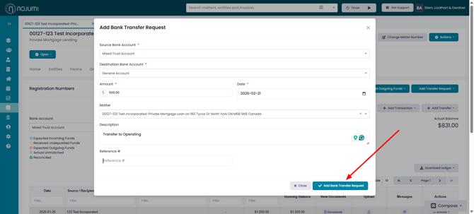 Bank Transfer Request Matter - 2