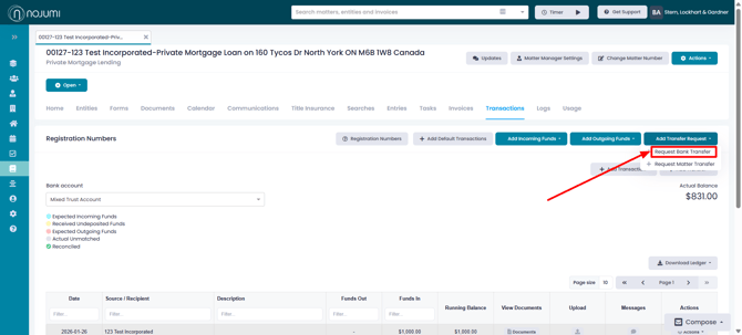 Bank Transfer Request Matter-1