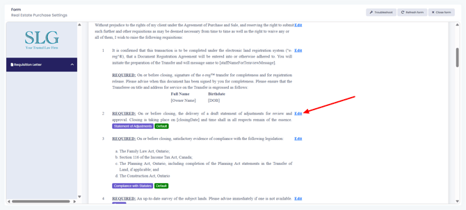 Edit Requisition Template