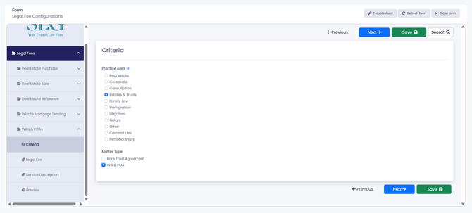 Legal Fee Configuration-2