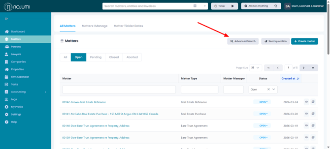 Matter Advanced Search 1