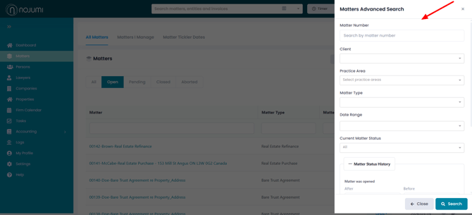 Matter Advanced Search 2