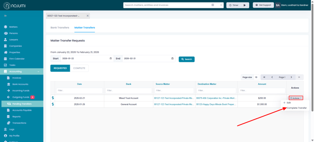 Matter Transfer Approval - 1