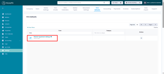 Retainer Agreement Settings-1
