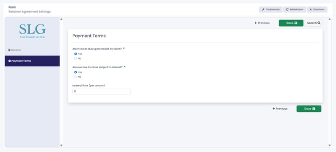 Retainer Agreement Settings-3